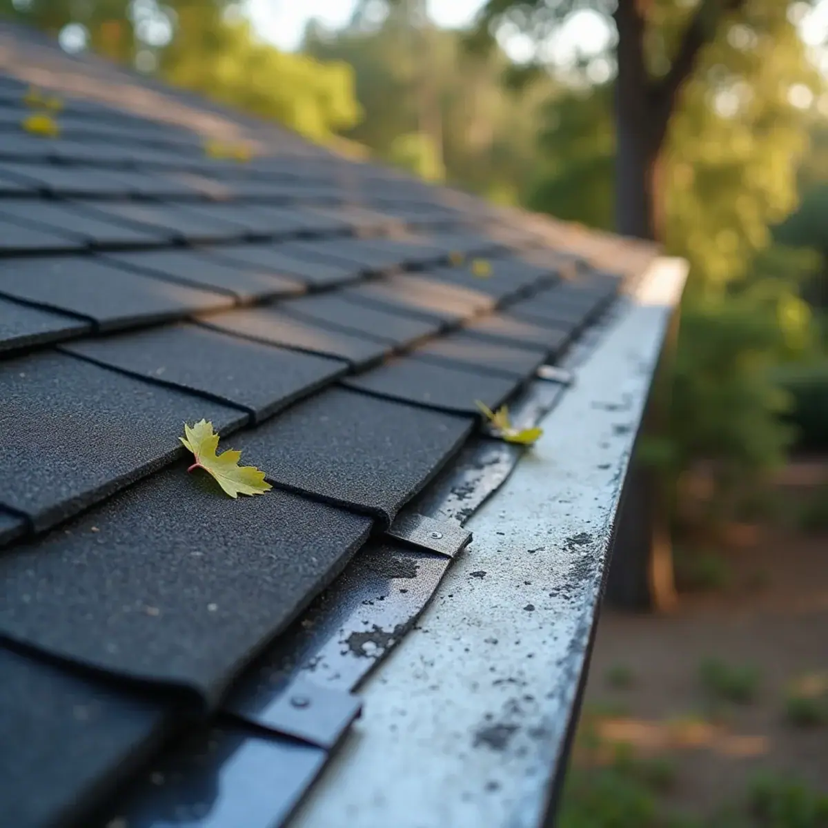 Shingle edge and metal edge flashing at the roofline of a Winter Park, FL home